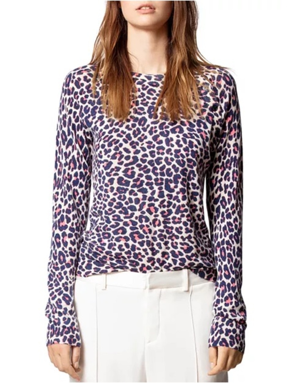Zadig & Voltaire Leopard-Print 100% Cashmere Sweater